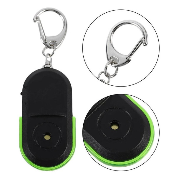 5 PCS Portable Anti-Lost Alarm Key Finder Wireless Whistle Sound LED Light Locator Finder(Green)