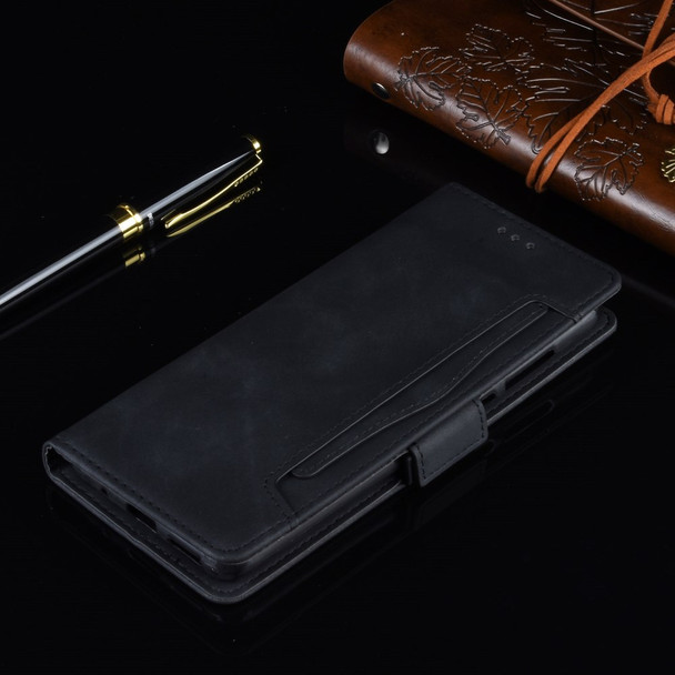 Wallet Stand Flip Leather Phone Shell for Blackview A60 Pro - Black