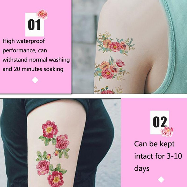 50 PCS Literary Small Fresh Flower Tattoo Sticker Rose Waterproof Lasting Arm Sticker(Q-029)