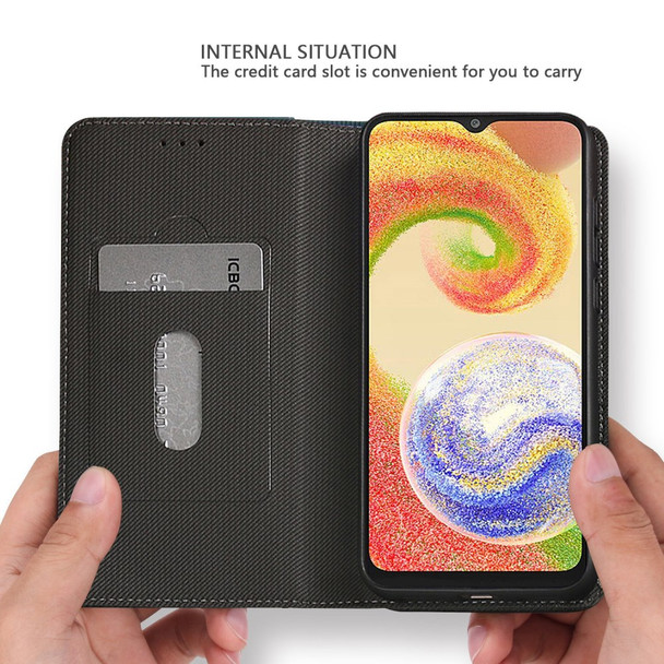 IDEWEI For Samsung Galaxy A04e 4G / F04 4G / M04 4G Card Slot PU Leather Stand Phone Case Retro Texture Anti-scratch Magnetic Auto Closing Phone Cover - Black