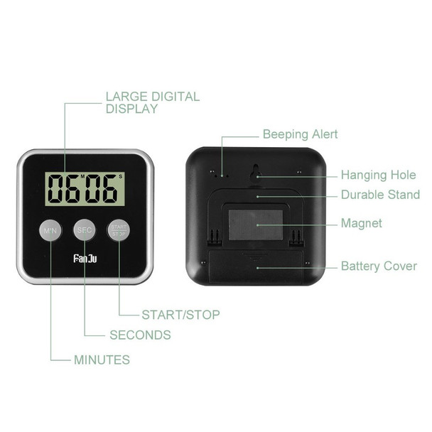 Ultra-thin Timer Kitchen Digital Timer Alarm Laboratory Electronic Stopwatch