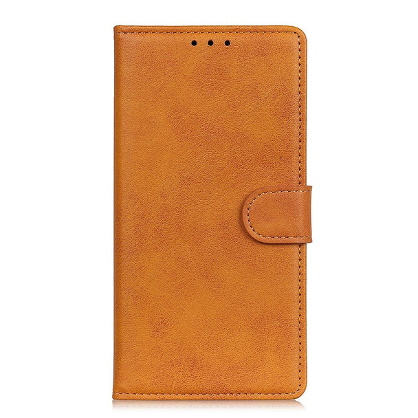 For Honor X7 PU Leather Magnetic Clasp Phone Case Foldable Stand Wallet Folio Flip Protective Cover - Brown