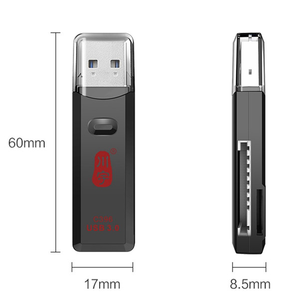 KAWAU C396 MINI Series 2-in-1 USB 3.0 5Gbps High Speed for SD / TF Memory Card Reader