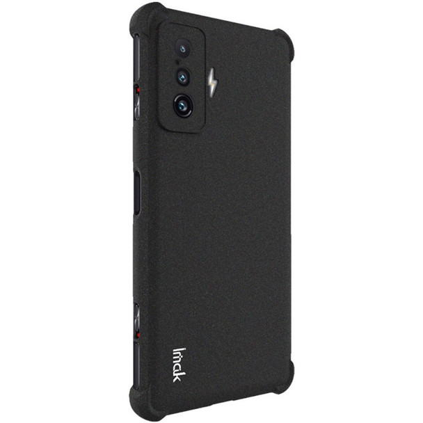 IMAK Full Protective Slim Case for Xiaomi Poco F4 GT/Redmi K50 Gaming Airbags Drop-proof Phone Protector Scratch Resistant TPU Matte Cover with Screen Protector - Black