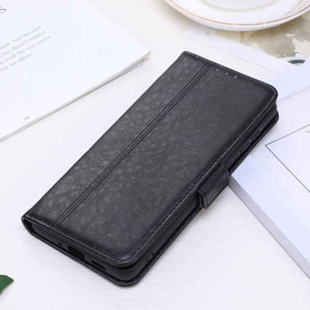 For Xiaomi Redmi Note 11S 4G / Redmi Note 11 4G (Qualcomm) PU Leather Folio Flip Protective Cover Crazy Horse Texture Wallet Stand Function Magnetic Phone Case - Black