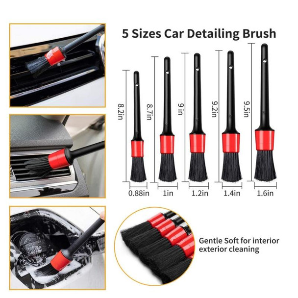 16 PCS / Set Car Washing Tool Brush Drill Cleaning Brush Tire Cleaning Floor Brush(Blue )