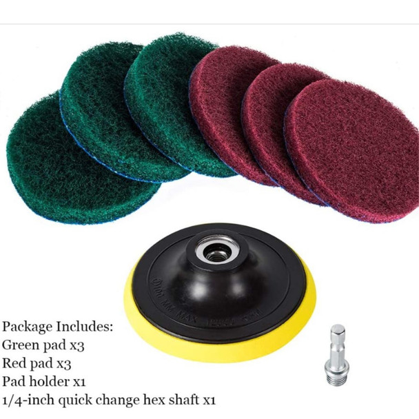 7pcs Electric Drill Sticky Disc Set Cleaning Brush Car Wheel Polishing Grinding Brushes Set Buffing Disc Kit