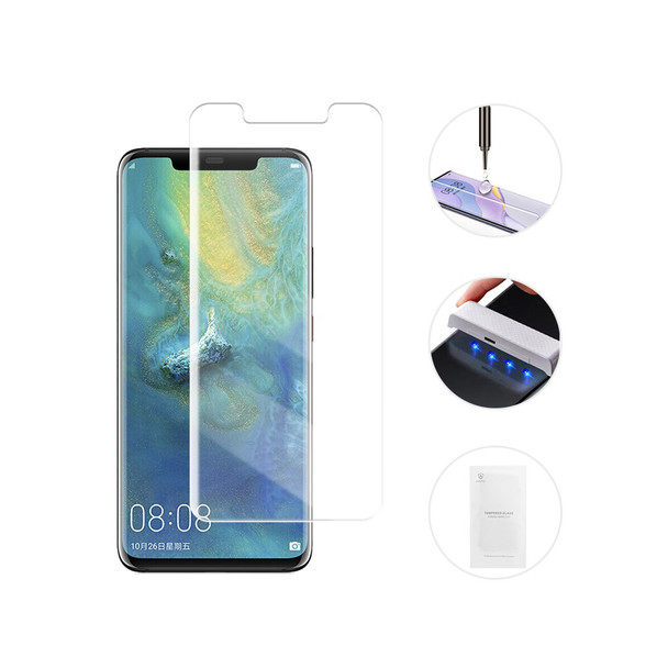 AMORUS UV Liquid Curved Edges Screen Protector for Huawei Mate 20 Pro Tempered Glass Complete Covering Film