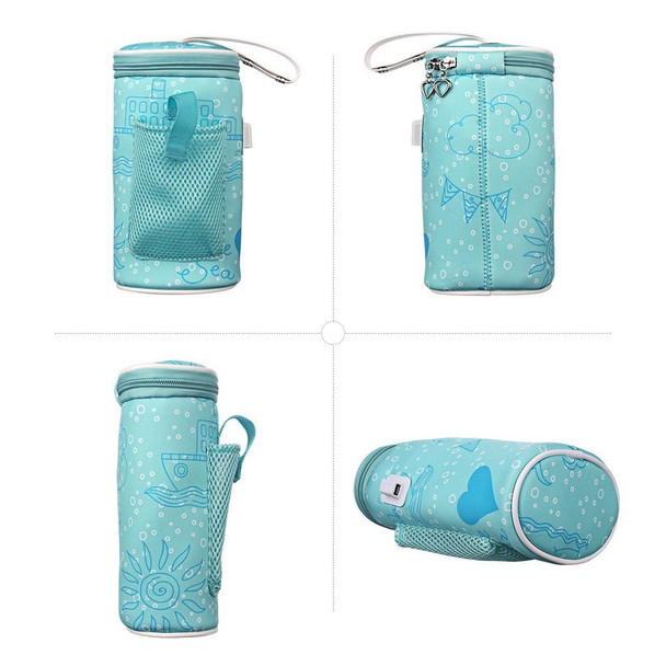 Portable Bottle Warmer Travel Baby Bottle Bag Lightweight Thermal Pouch for Infant Feeding Bottle with USB Cable