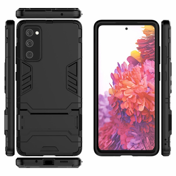 2 in 1 PC + TPU Hybrid Phone Case with Kickstand for Samsung Galaxy S20 FE/S20 Fan Edition/S20 FE 5G/S20 Fan Edition 5G/S20 Lite/S20 FE 2022 - Black