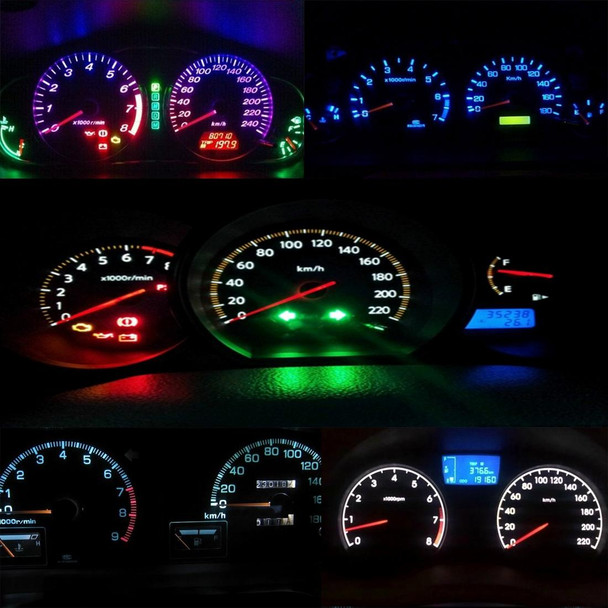 10PCS 2W T4.7 Wedge Instrument Panel LED Light Dashboard Gauge Cluster Indicator Lamp Bulb (Blue Light)