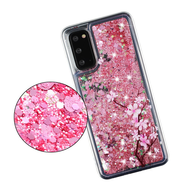 Pattern Glitter Powder Quicksand TPU Case for Samsung Galaxy S20 FE/S20 Fan Edition/S20 FE 5G/S20 Fan Edition 5G/S20 Lite/S20 FE 2022 Shell - Pink Flower