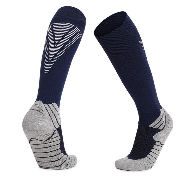 Thick Terry Non-Slip Sports Socks Over The Knee Stockings, Size: Adult  Free Size(Sapphire)