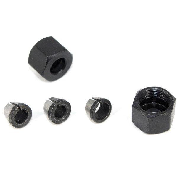 6PCS Router Collet Set Chuck Heads Screw Nut Adapter 6mm / 6.35mm / 8mm for Trimming Carving Machine Milling Cutter