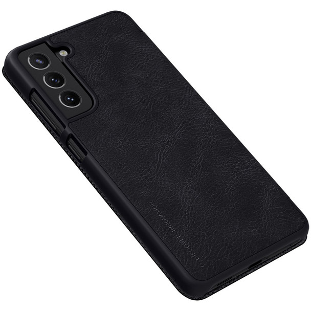 NILLKIN Qin Series Card Holder PU Leather Flip Phone Case for Samsung Galaxy S21 FE 5G - Black