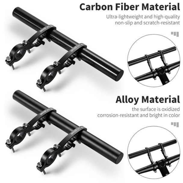 WEST BIKING Cycling Carbon Fiber Bicycle Handlebar Extender Double Clamp Bracket for Bike Light GPS Computer