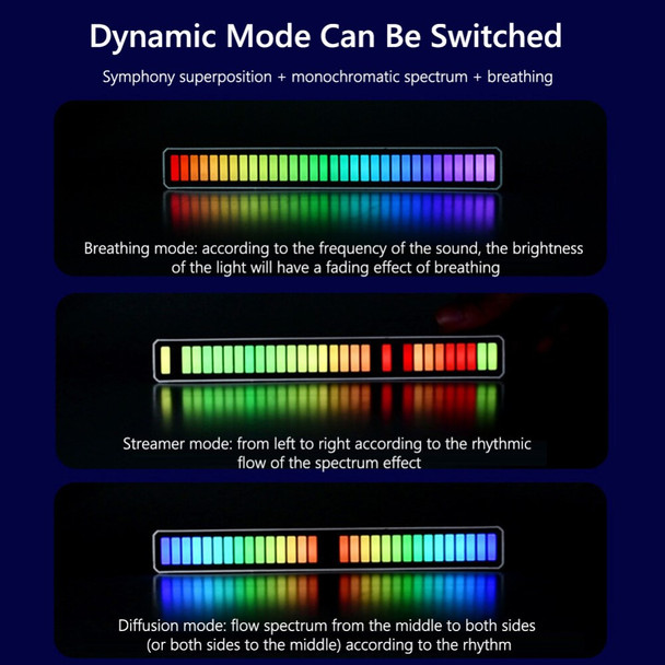 D10-RGB RGB Sound Control Rhythm Pickup Light Car Music Lamp Audio Spectrum Analyzer Voice Activated Atmosphere Light with APP Control for Room Decoration (3D Version, Built-in Battery)