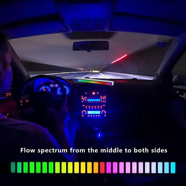 D10-RGB RGB Sound Control Rhythm Pickup Light Car Music Lamp Audio Spectrum Analyzer Voice Activated Atmosphere Light with APP Control for Room Decoration (3D Version, Built-in Battery)