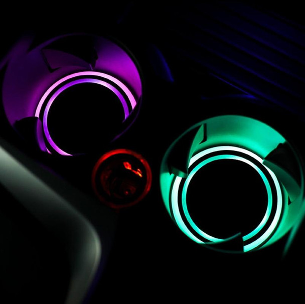 1 Pair 68mm LED Smart Light-Emitting Coaster Light Car Cup Slot Atmosphere Light(Magic Array)