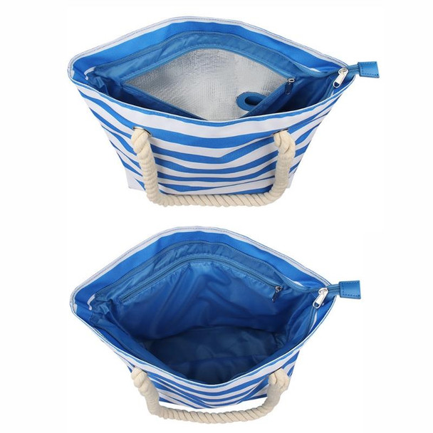 Beach Picnic Portable Wine Insulation Bag(Blue+Liner Bag)
