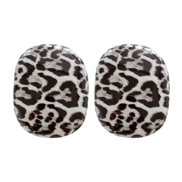 Pattern Printing Soft Silicone Headphone Protective Case Shell for Airpods Max - White Leopard