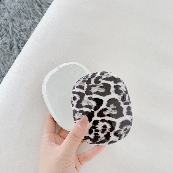 Pattern Printing Soft Silicone Headphone Protective Case Shell for Airpods Max - White Leopard