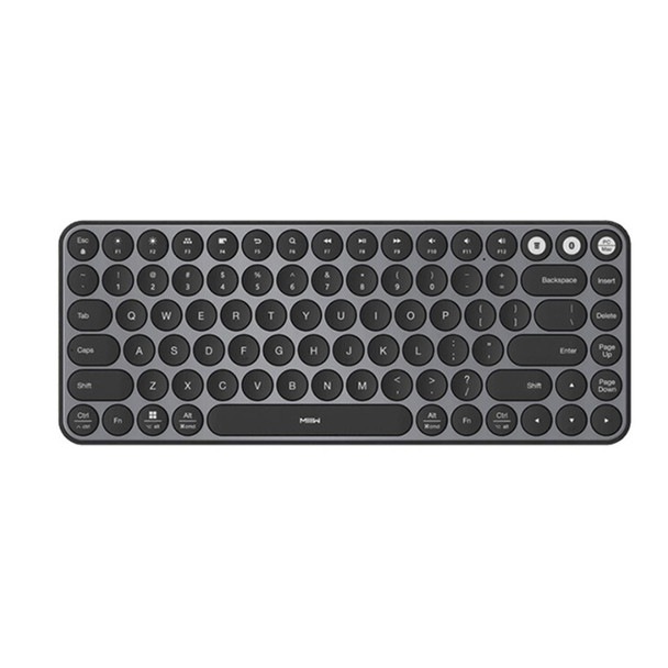 MIIIW MWXKT01 Bluetooth Keyboard Portable Mini Dual Mode (Bluetooth 4.2 + 2.4G) Wireless Keyboard with 85-Key Round Keycaps for Mac/iPad/iPhone/Windows/iOS/Android - Black