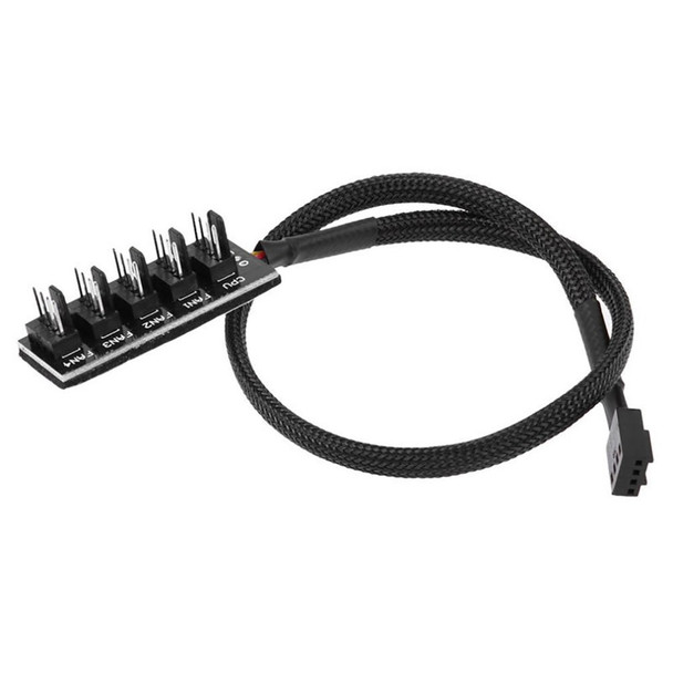 Desktop Computer CPU Chassis Fan 4-Pin PWM 1 to 5 Hub Adapter 3-Pin/4-Pin Cooling Fan Connector