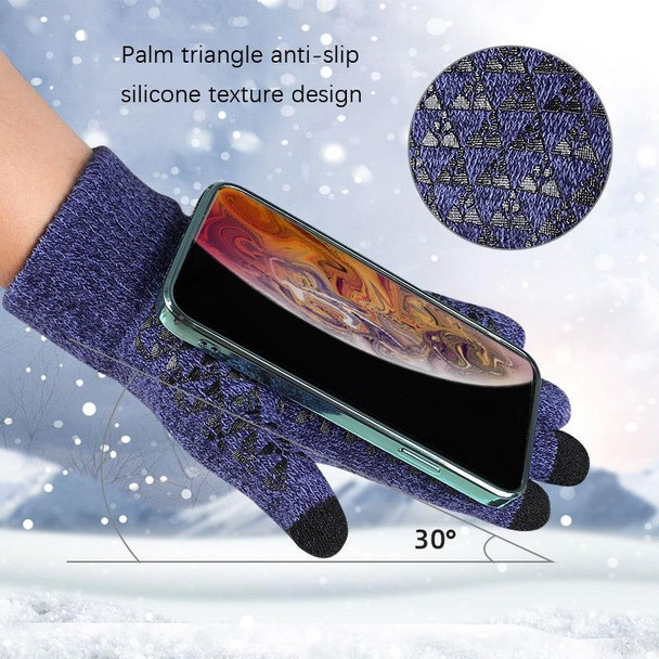 2 Pairs Thick Velvet Touch Screen Knitted Warm Gloves, Size: Free Size(Black)