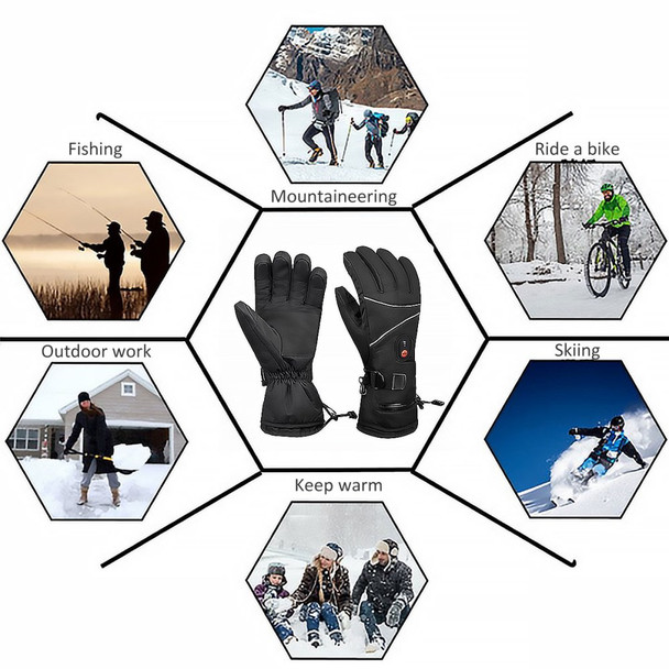 1Pair Electric Heated Gloves Portable Battery Heating Thermal Gloves Touchscreen Function Hand Warmer for Winter Cycling Hiking Skiing Outdoor Sports