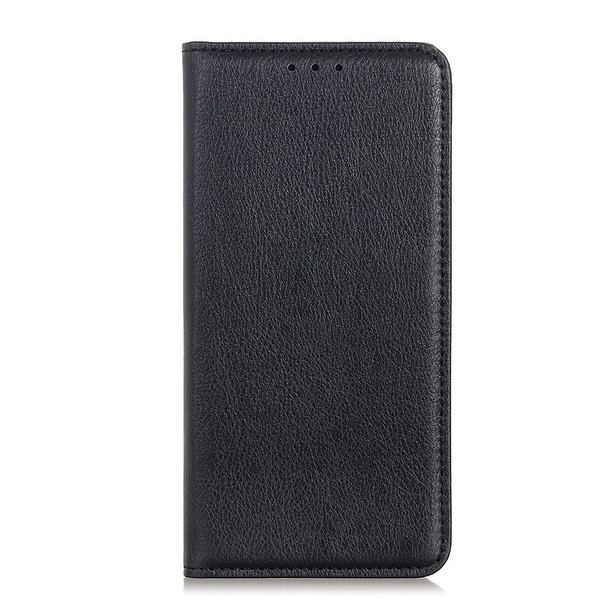 For Xiaomi Poco X4 Pro 5G Litchi Texture Split Leather Case Magnetic Absorption Stand Wallet Flip Folio Shockproof Cover - Black