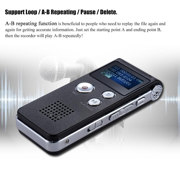 SK-012 8GB Voice Recorder USB Professional Dictaphone  Digital Audio With WAV MP3 Player VAR   Function Record(Grey)