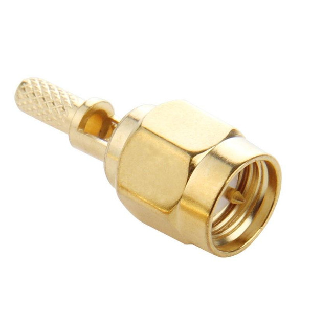 10 PCS Gold Plated Crimp SMA Male Straight Connector Adapter for RG174 / RG188 / RG316 / LMR100 Cable