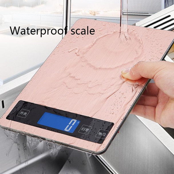 A10-1 Portable USB Kitchen Scale Household Food Baking Tea Quasi-Gram Weight Bench Scale, Specification: 15kg / 1g(Rose Gold)