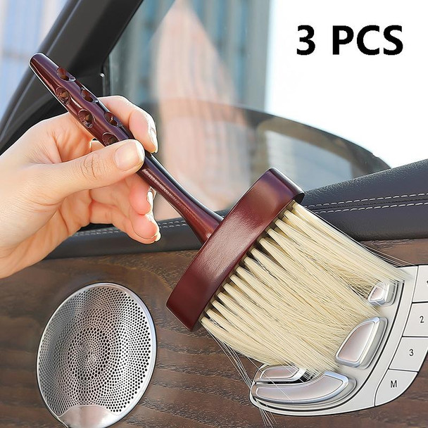 3 PCS Wood Lengthening Handle Dust Brush Car Vent Internal Decoration Soft Brush