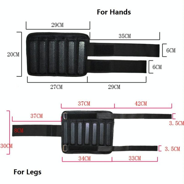 Weight-Bearing Running Sandbag Leg&Hand Lead Steel Plate Adjustable Sports Invisible Sandbag, Weight: 4kg for Legs