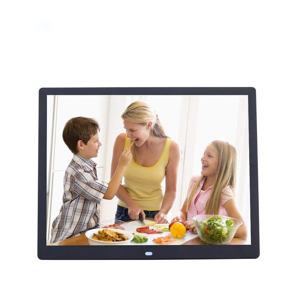 15-inch Digital Photo Frame Electronic Photo Frame Ultra-narrow Side Support 1080P Wall-mounted Advertising Machine, US/EU/UK Plug(Black)