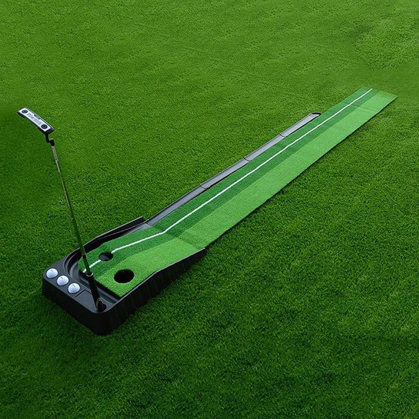 PGM Golf Mini Putting Mat Push Rod Trainer 3m, without Auto Ball Return Fairway (Green)