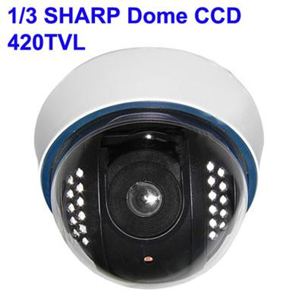 1/3 SHARP Color 420TVL Dome CCD Camera, IR Distance: 15m