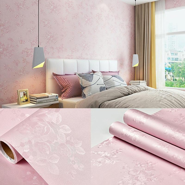 0.6 x 5m Pastoral Style Damascus PVC Self-Adhesive Wallpaper Restaurant Milk Tea Shop Glass Stickers(Pink Rose)