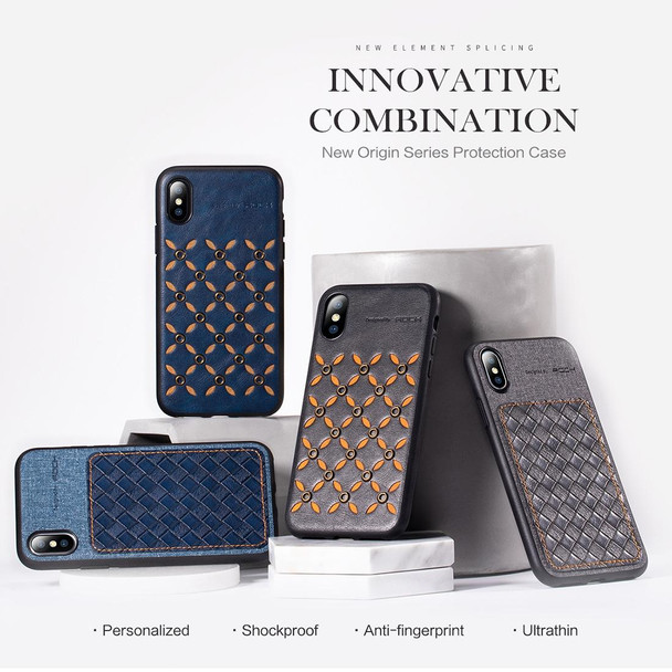 For iPhone XS Max ROCK Origin Series Business TPU + PU Protective Case