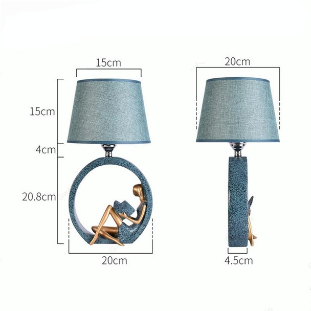Modern Bedside Reading Statue Base Lamp Home Decoration, Light color:Dimming Switch 3W White Light  Bulb