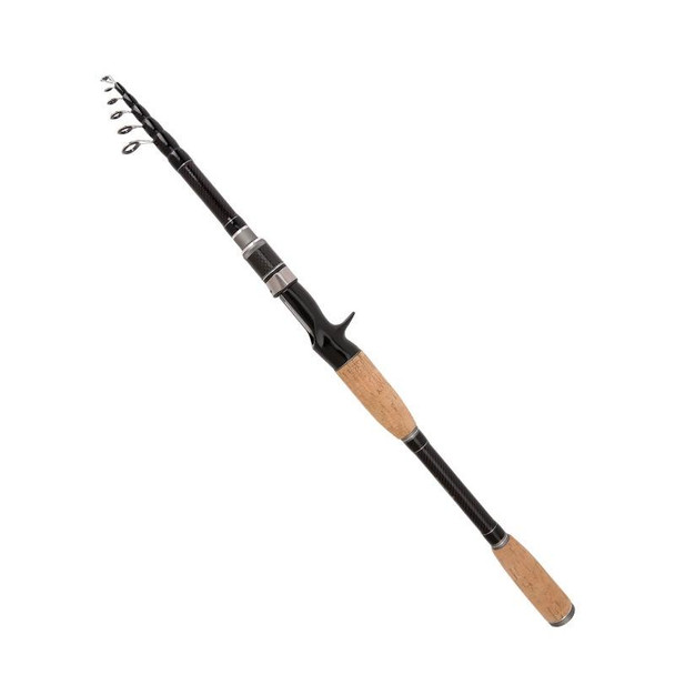 Telescopic Carbon Lure Rod Short Section Fishing Casting Rod, Length:  1.8m(Curved Handle), snatcher
