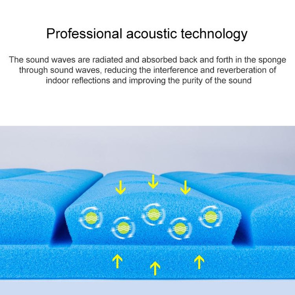 6 PCS Flat Style Recording Studio Drum Video Room Sound Insulation Board Silencer Cotton(Blue)