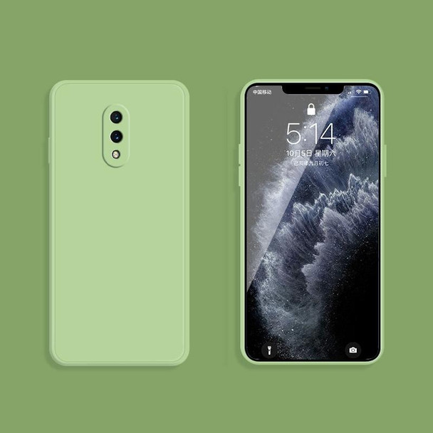 For OnePlus 7 Solid Color Imitation Liquid Silicone Straight Edge Dropproof Full Coverage Protective Case(Matcha Green)