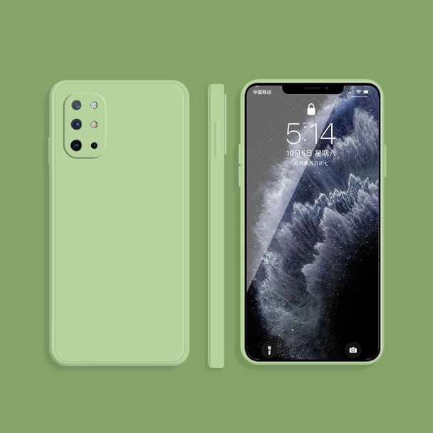 For OnePlus 8T Solid Color Imitation Liquid Silicone Straight Edge Dropproof Full Coverage Protective Case(Matcha Green)