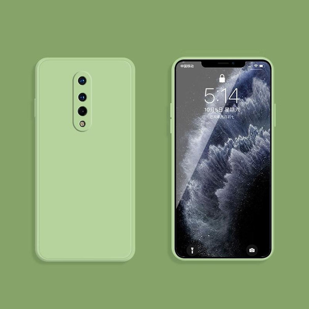 For OnePlus 8 Solid Color Imitation Liquid Silicone Straight Edge Dropproof Full Coverage Protective Case(Matcha Green)