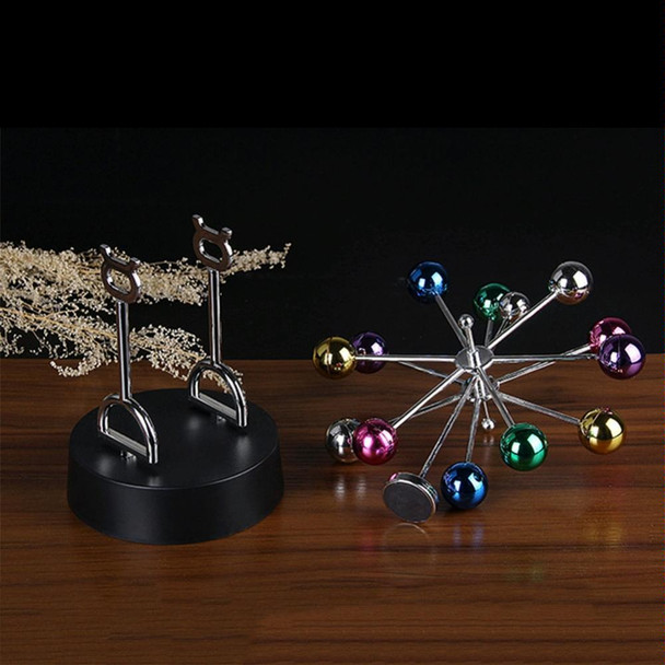 H010 Colorful Ball Ferris Wheel Perpetual Motion Device Eternal Celestial Model Wobbler Home Decoration Magnetic Ornaments, Style: USB