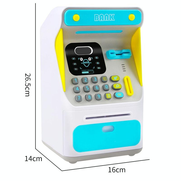 8010 Simulated Face Recognition ATM Machine Piggy Bank Password Automatic Rolling Money Safe Piggy Bank,Style: Pink