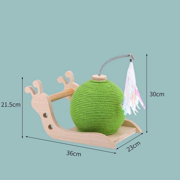 Cat Simulation Snail Self-Hey Toy Cat Catch Ball Bite Resistant Sisal Rope Claw Grinder(Green)